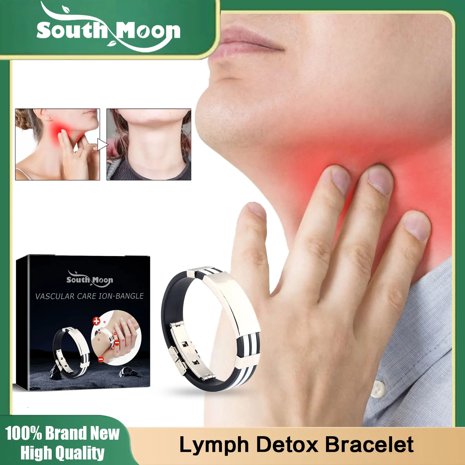 Lymph Detox Bracelet Blood Circulation Cure Breast Armpit Neck Ear Lymph Nodes Subcutaneous Lumps Thyroid Nodule Anti Swell Pain