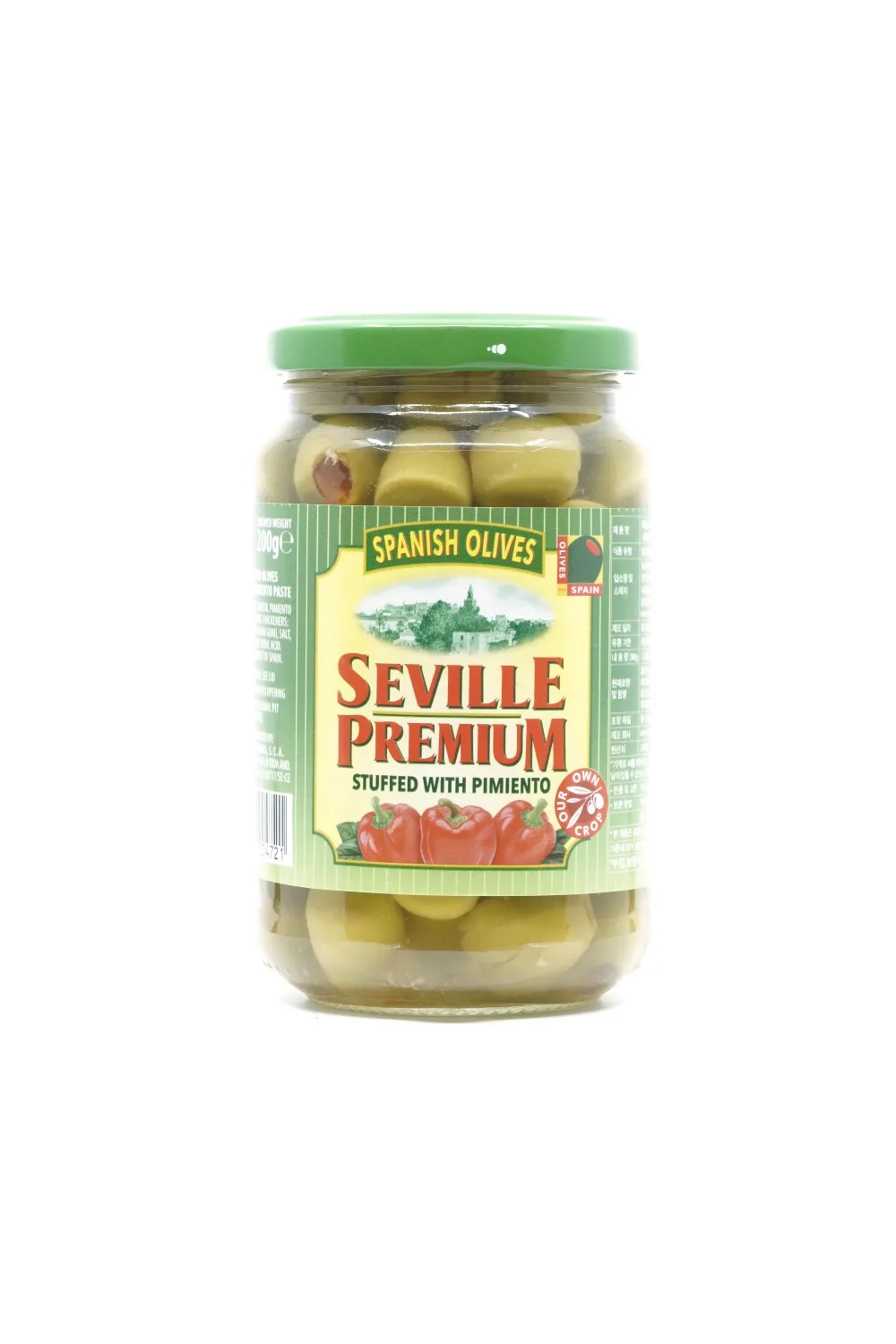 Seville-botella de Oliva Verde Premium, bote de 360g x 3