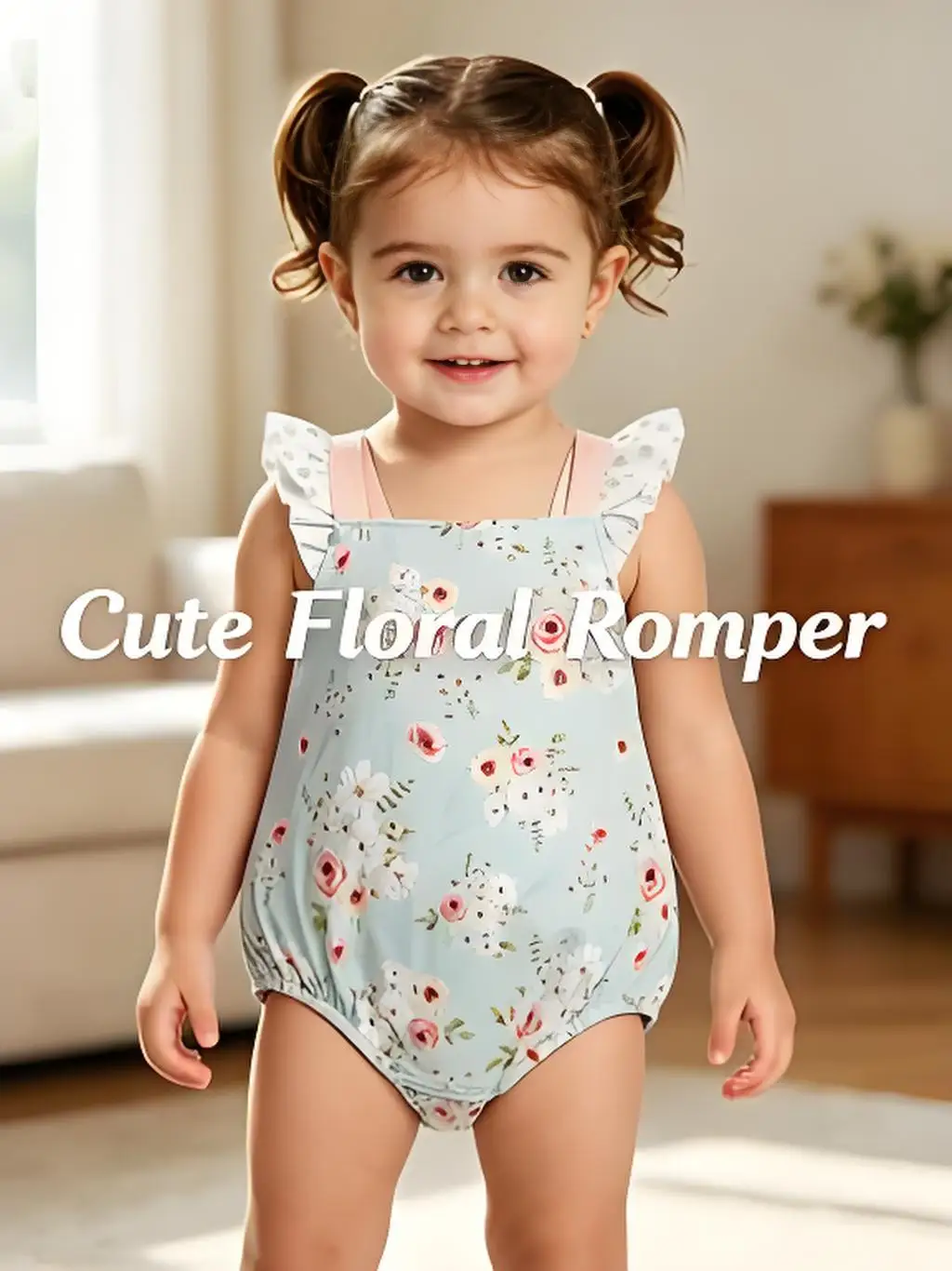Spring Floral Bubbles Romper for Baby Girls Cute Floral Print Infant Clothing Lightweight Spring Rompers for Baby Girls