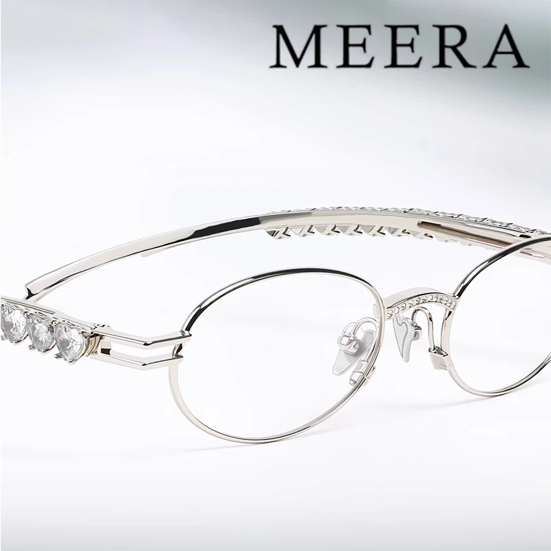 2025 new Korean GM jewelry glasses Love diamond silver spectacles Beautiful fashionable GM eyeglass frame myopia can be matched