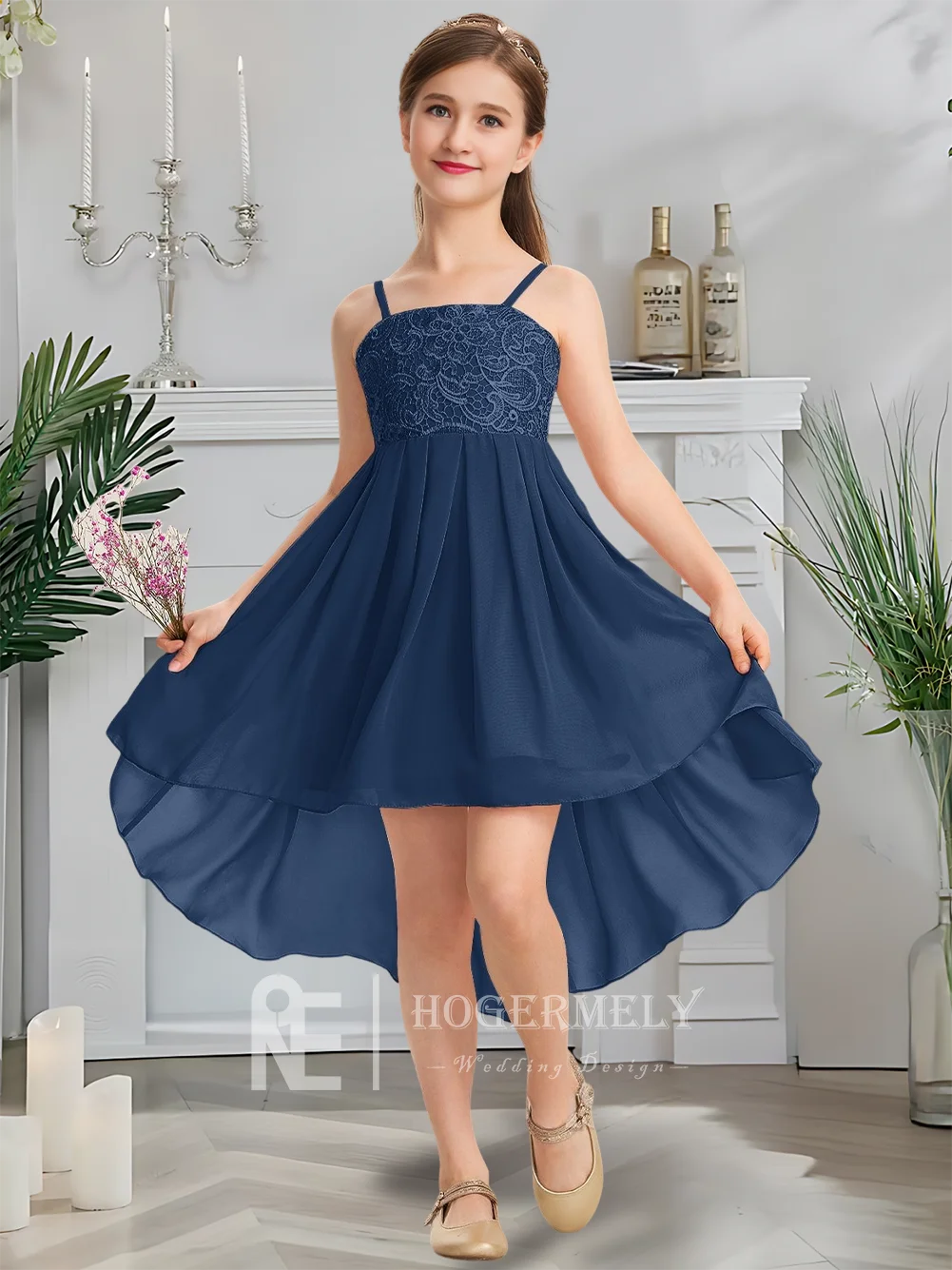 Роскошное платье подружки невесты с квадратным вырезом, лиловое платье с цветочным узором для девочек, асимметричное шифоновое кружево, наряд для священного причастия, свадьба