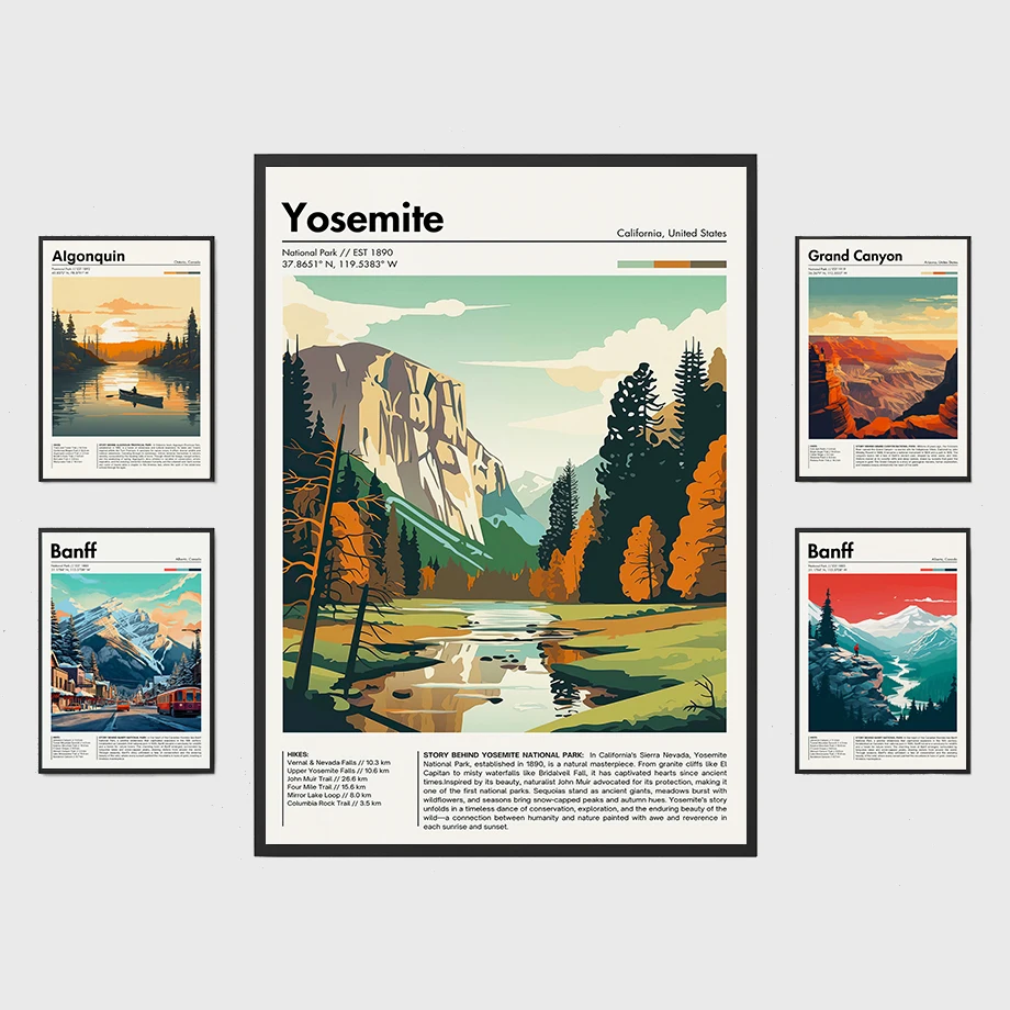 Rocky Mountain National Park view Tourist Poster Nature Lover Gift Wall Art Canvas Painting Nordic Poster Home Living Room Decor