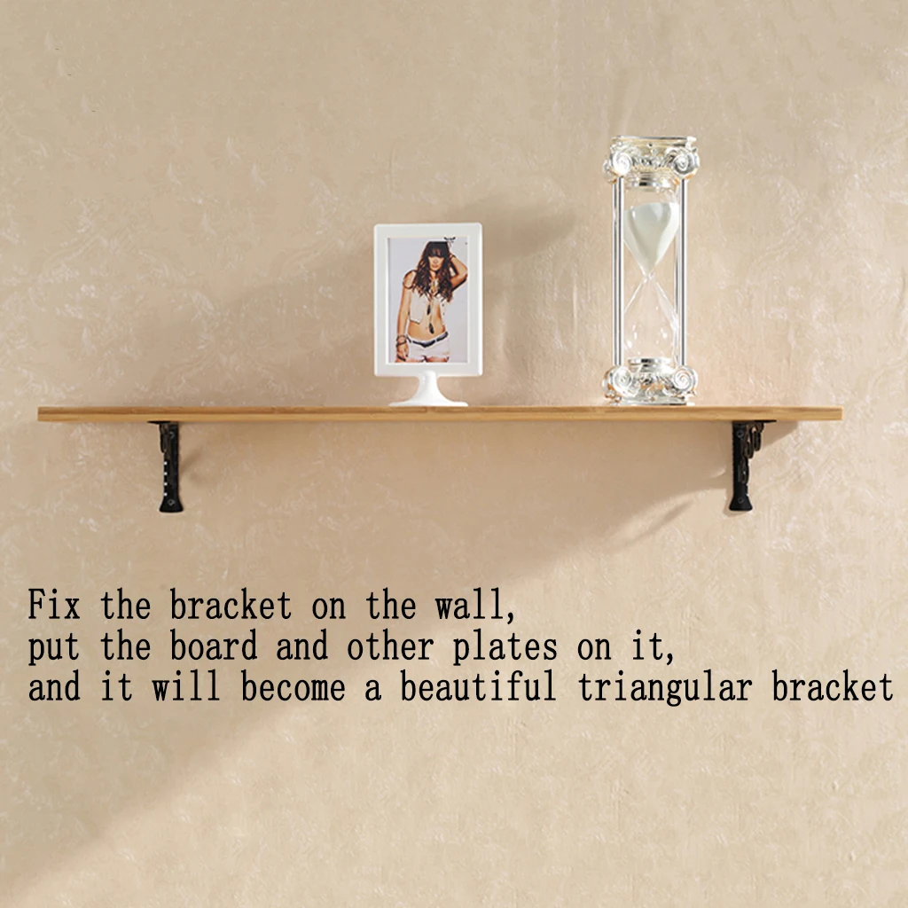 2pcs Rust Resistant Wall Shelf Bracket Heacy Duty Commodity Floral Display Shelf