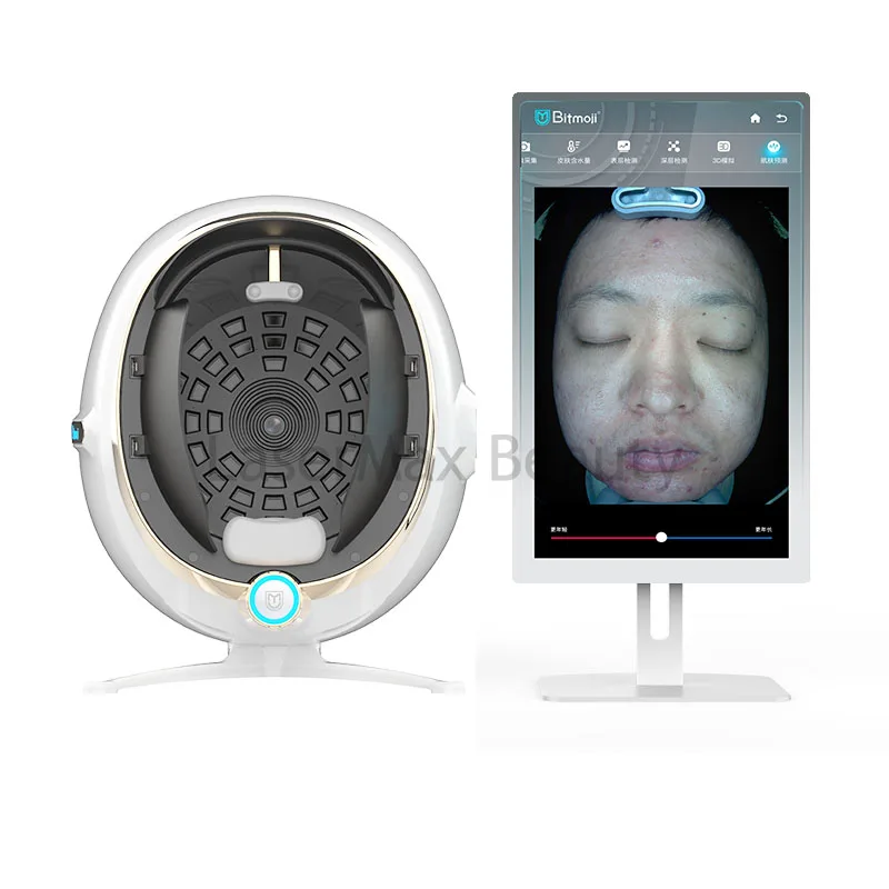 Multi-language 3D AI Smart Magic Mirror Skin Analyzer Skin Acne Analysis Facial Problem Analyzer Scanner