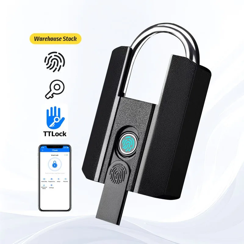 IP67 TTLock Bluetooth APP Smart Padlock Fingerprint Lock Keyless Mini Bag with Aleax Google Home Electronic Door Lock