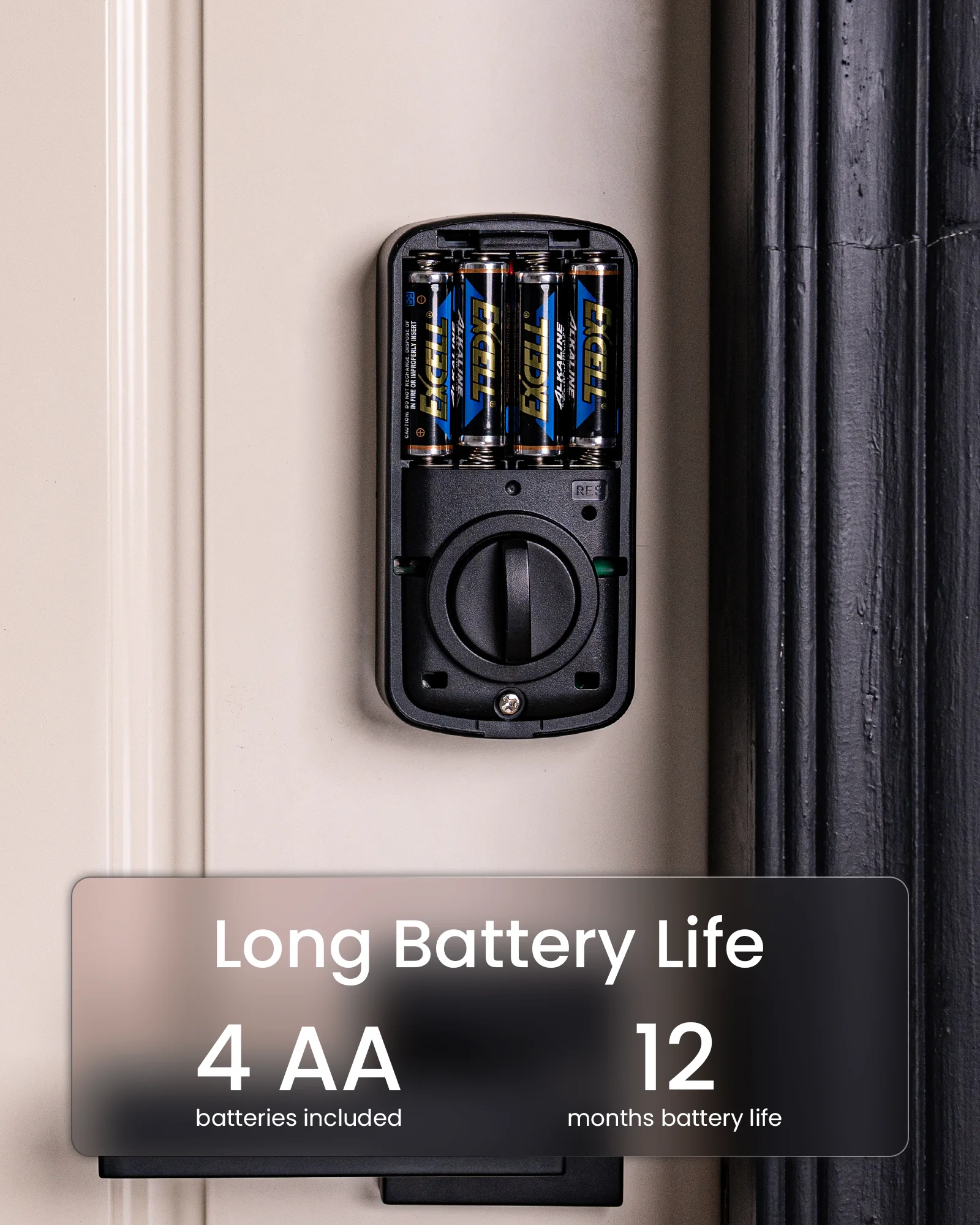 DESLOC A100F Serratura per porta d'ingresso senza chiave, serratura per impronte digitali, batteria da 12 mesi, installazione semplice, porta di alimentazione di emergenza, 5 chiavi