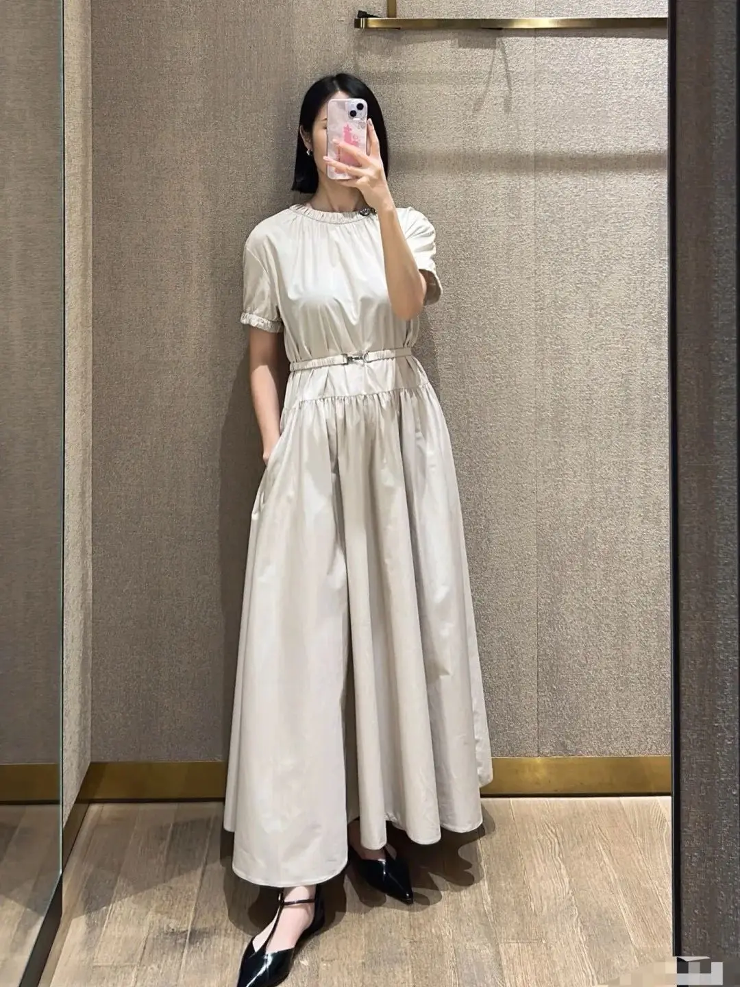 Casual women's summer business lady cotton dress