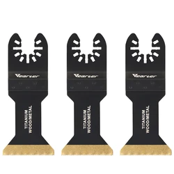 Vearter 3Pcs Titanium Coated Oscillating Multitool Saw Blade 4inch For Cutting Metal Nails Wood Plastic and Hard Material