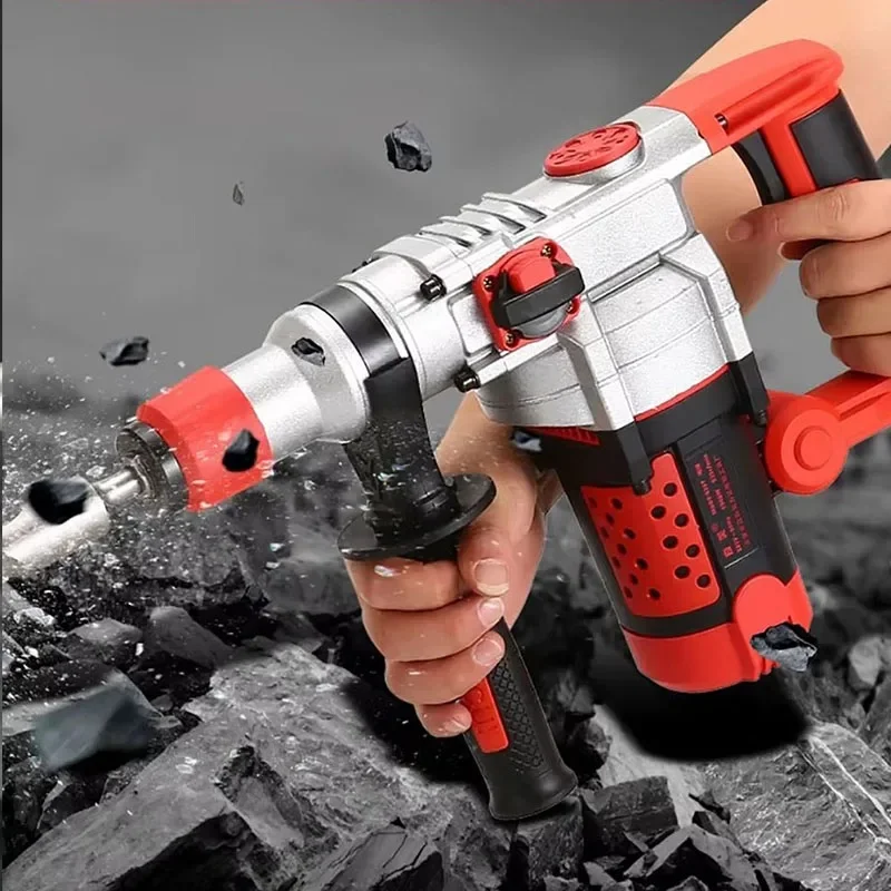 Heavy Duty Rotary Hammer Drill 2200W Electric Hammer Industrial Grade Electric Pick Impact Drill 3 in 1 Household Electric Tools