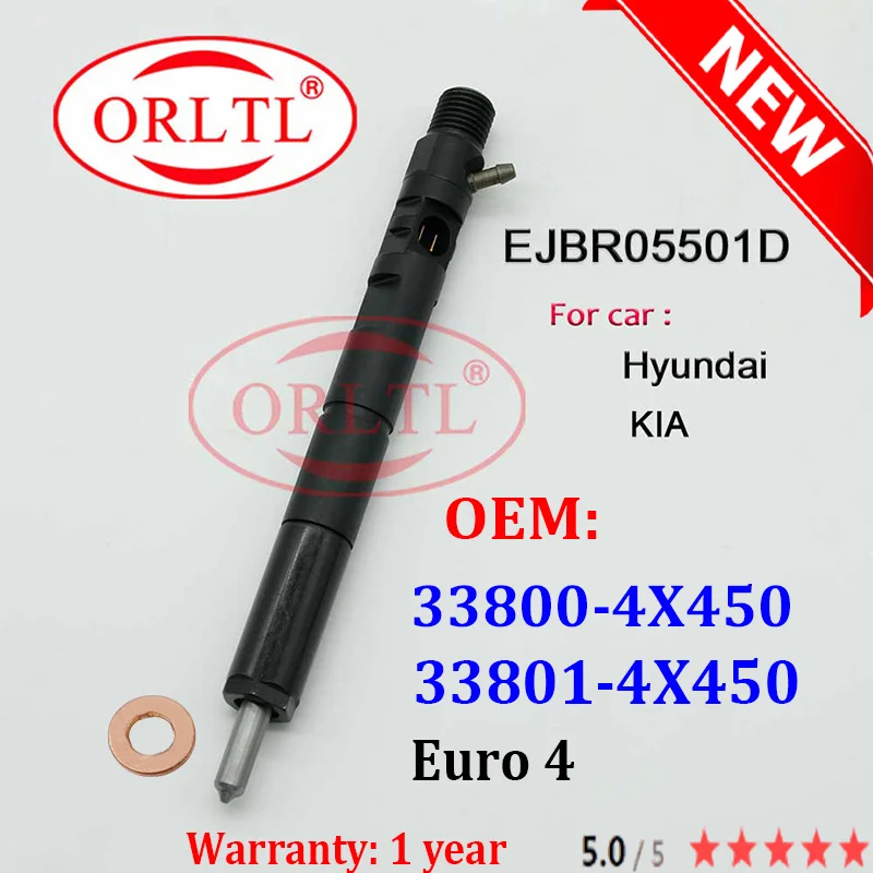 

ORLTL EJBR05501D New 33800-4X450 33801-4X450 Diesel Fuel Injector Nozzle For Delphi Hyundai / KIA BONGO K2900 2.9L