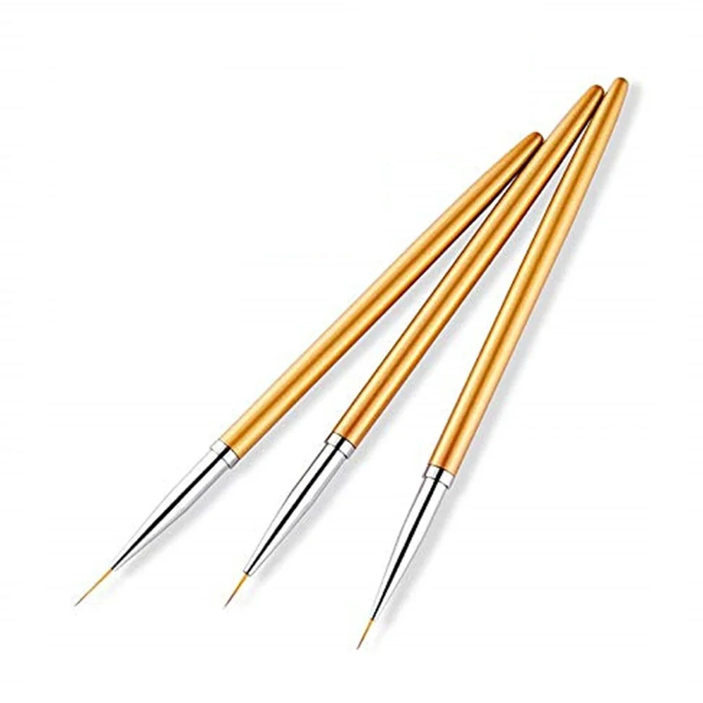 3Pcs Acrylic French Stripe Nail Art Liner Brush 3D Tips Line Stripes DIY Drawing Pen UV Gel Brushes Painting Pen Manicure Tools image 6
