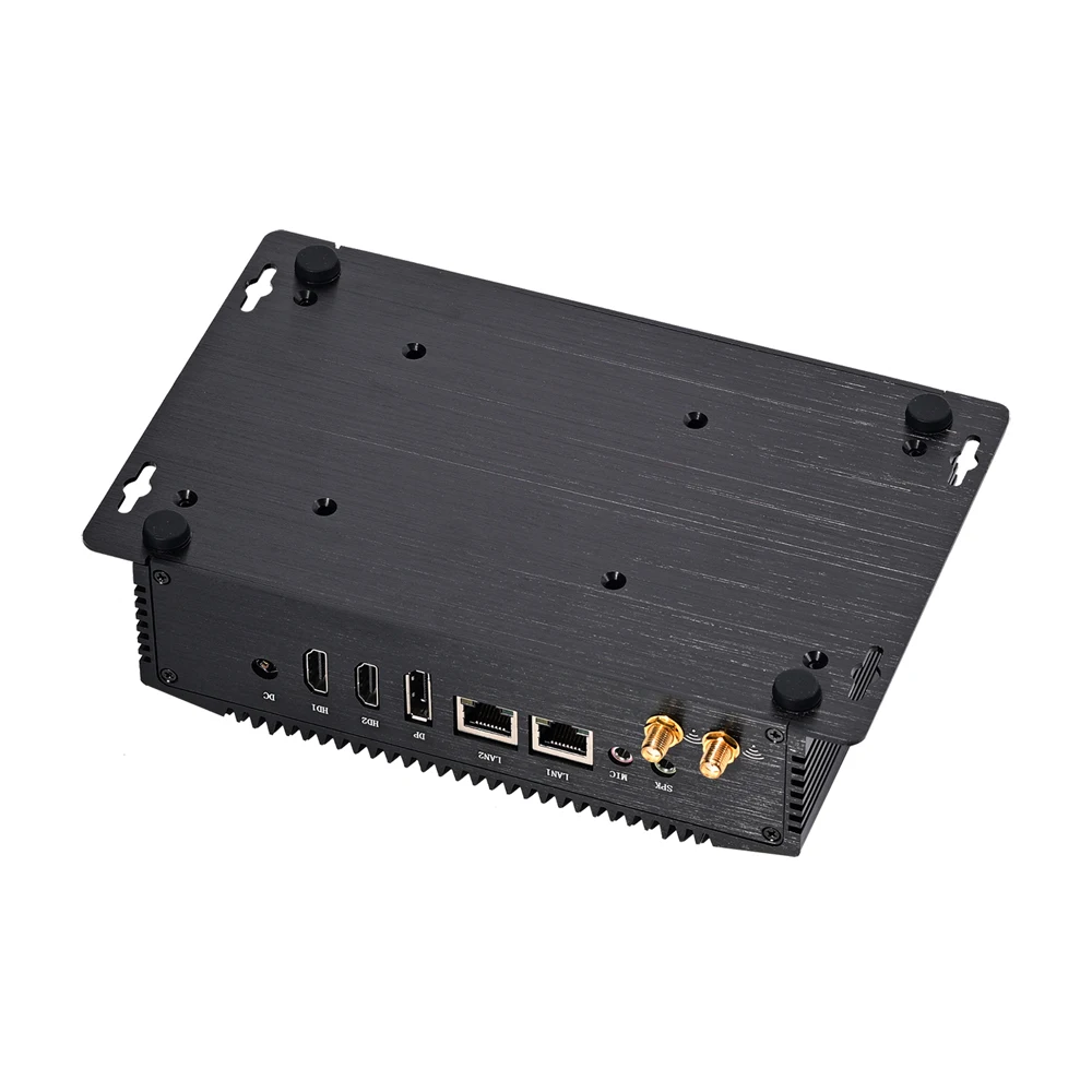 HUNSN Fanless Industrial Computer, IPC, Mini PC, Intel N100, IM12, Windows 11 Pro or Linux Ubuntu, 4USB, 2COM, 2LAN, DP, 2HDMI