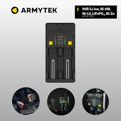 Caricabatterie universale Armytek Uni C2 per batterie ricaricabili IMR/li-ion, Ni-mh, Ni-Cd, LiFePO4 spina tipo C / A