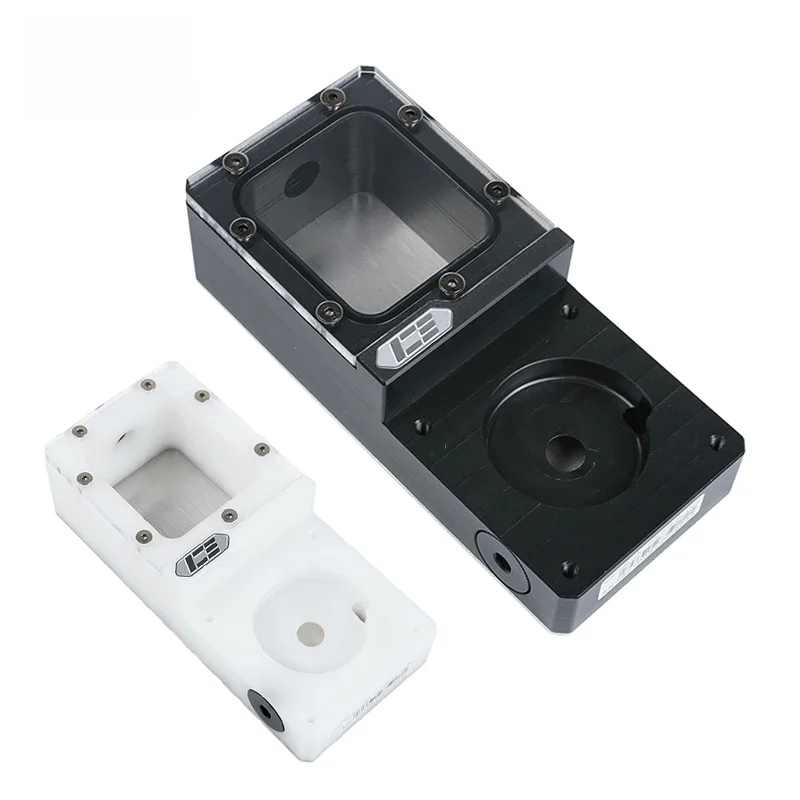 IceManCooler Ssupd Meshliciou Chassis Zbiornik chłodzenia wodą, mały zbiornik na wodę G1/4", wspornik montażowy DDC, czarny, biały, ICE-SSU-DC — zdjęcie 2