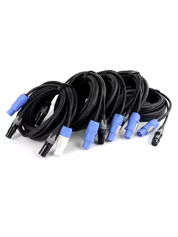 PowerCon and DMX Extension Cable,3Pin Powercon AC Input to Output&amp;XLR Male to Female Audio Combination Cable for Stage Lighting