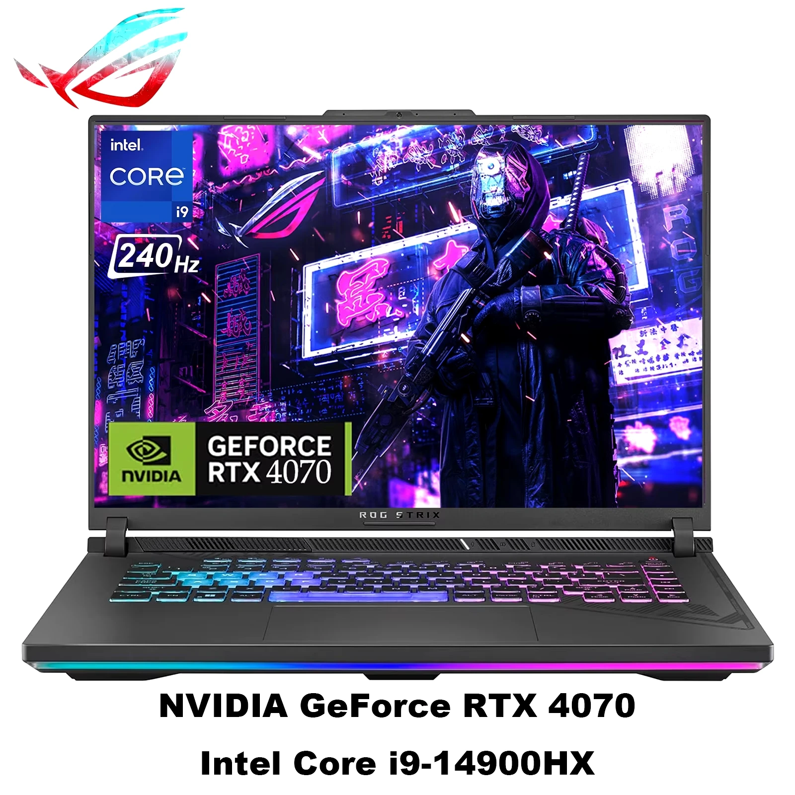 4070 Laptop do gier ASUS ROG, czternasta i9-14900HX międzyrdzeniowa, RTX 4070 8GB, do 64GB RAM, 4TB PCIe SSD,QHD 240Hz/3ms wyświetlacz