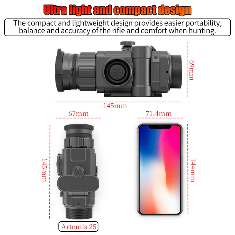 Outdoor hunting observation thermal imaging Artemis 35 front-mounted infrared thermal imaging camera 384*288 telescope