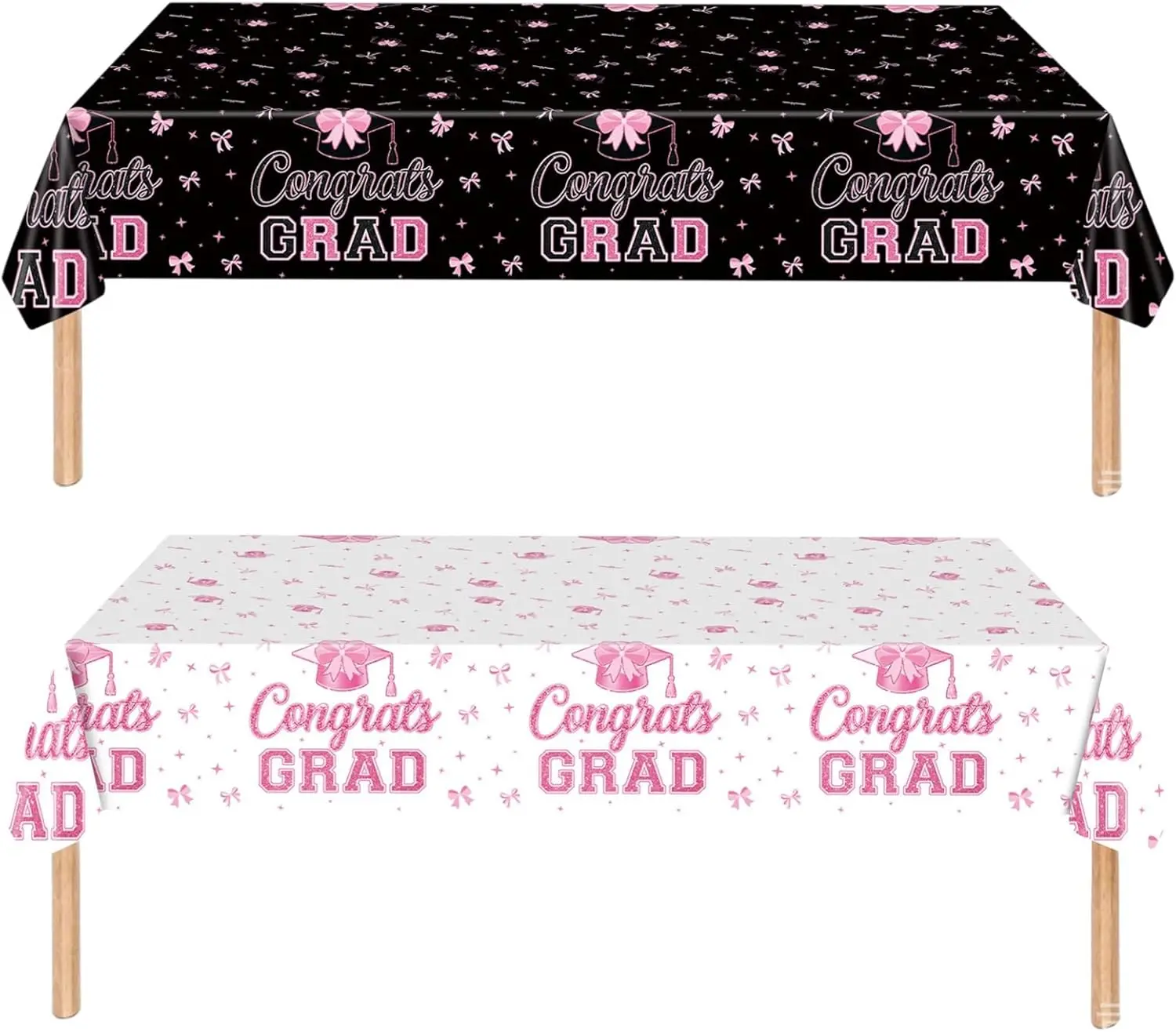 Graduation Tablecloths Bow Congrats Grad Table Cover Disposable Waterproof  for Graduation Party Decoration Supply Class of 2026