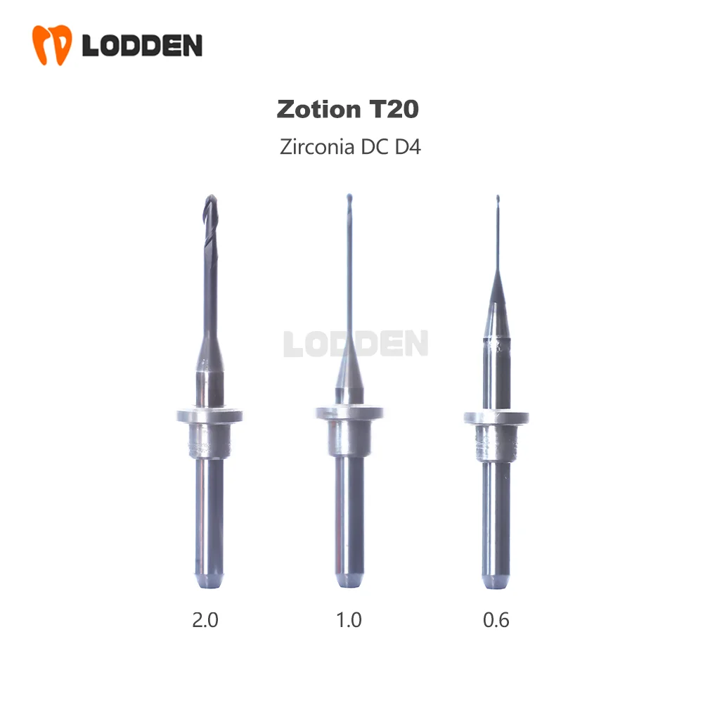 

Zotion T20 Milling Burs for Dental Lab Zirconia PMMA D4*0.6mm/1.0mm/1.5mm/2.0mm Milling Machine Magnetic Ring Grinding Drills