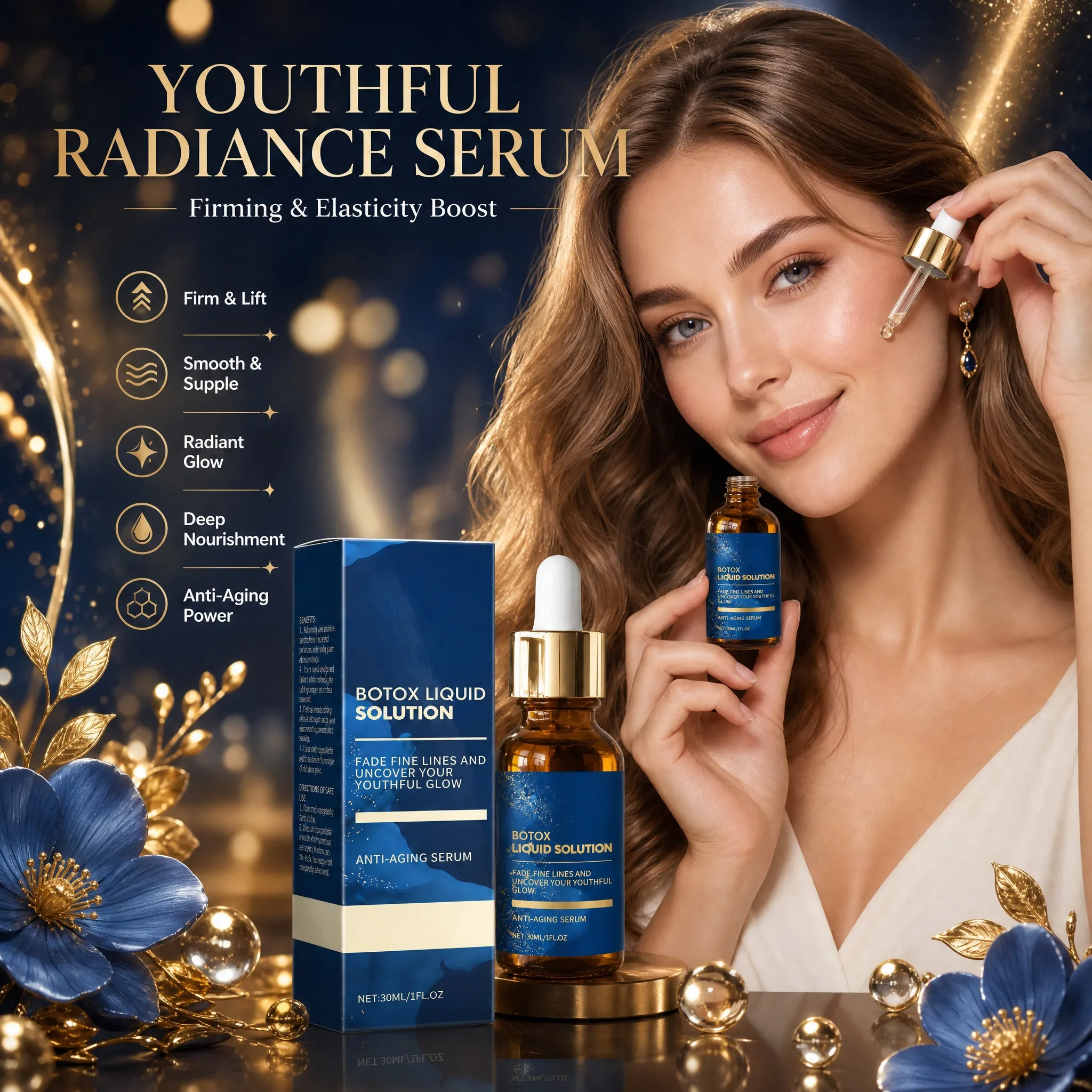 Niacinamide Gentle Anti-Wrinkle Serum Lifting and Firming Reducing Fine Lines Brightening Skin and Radiant Facial  Care Serum