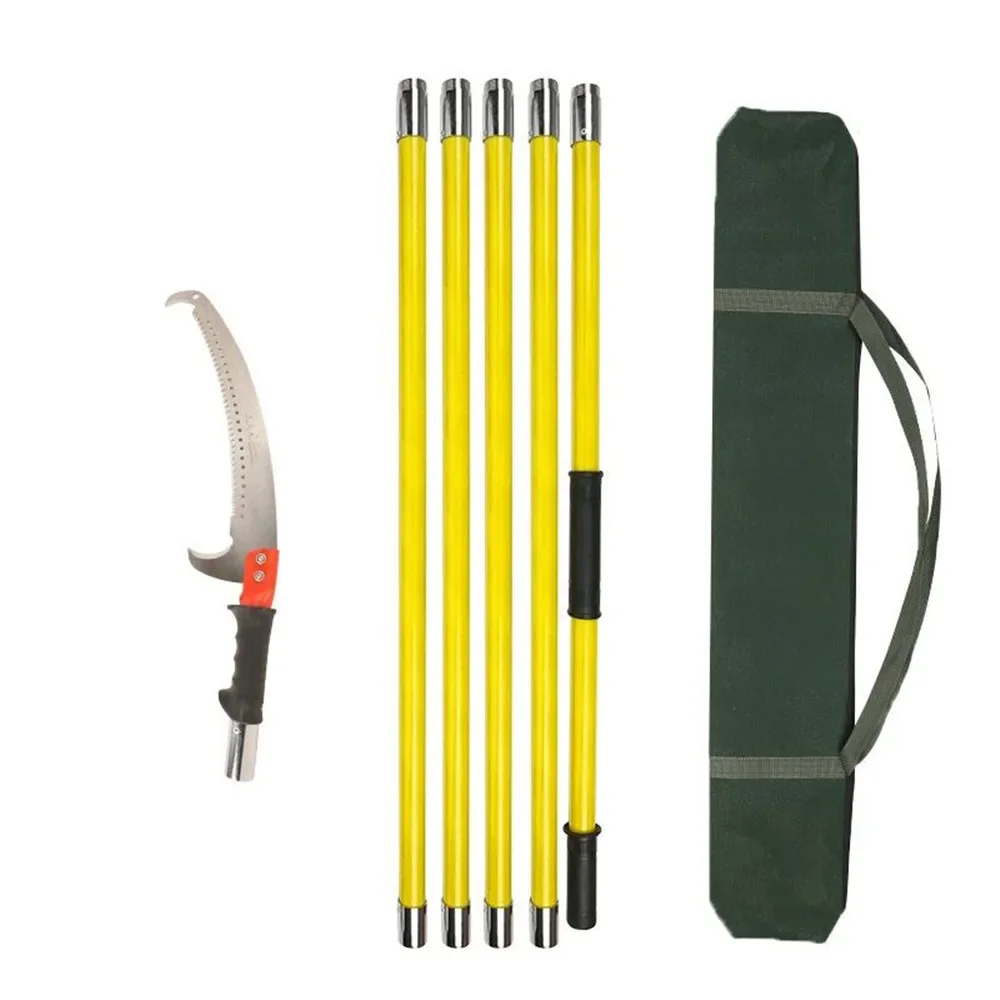 Double Hook Segmented Multi Section Extended Combination Pole Insulated High Branch Saw Garden Tool Thick Branch Pruning Saw