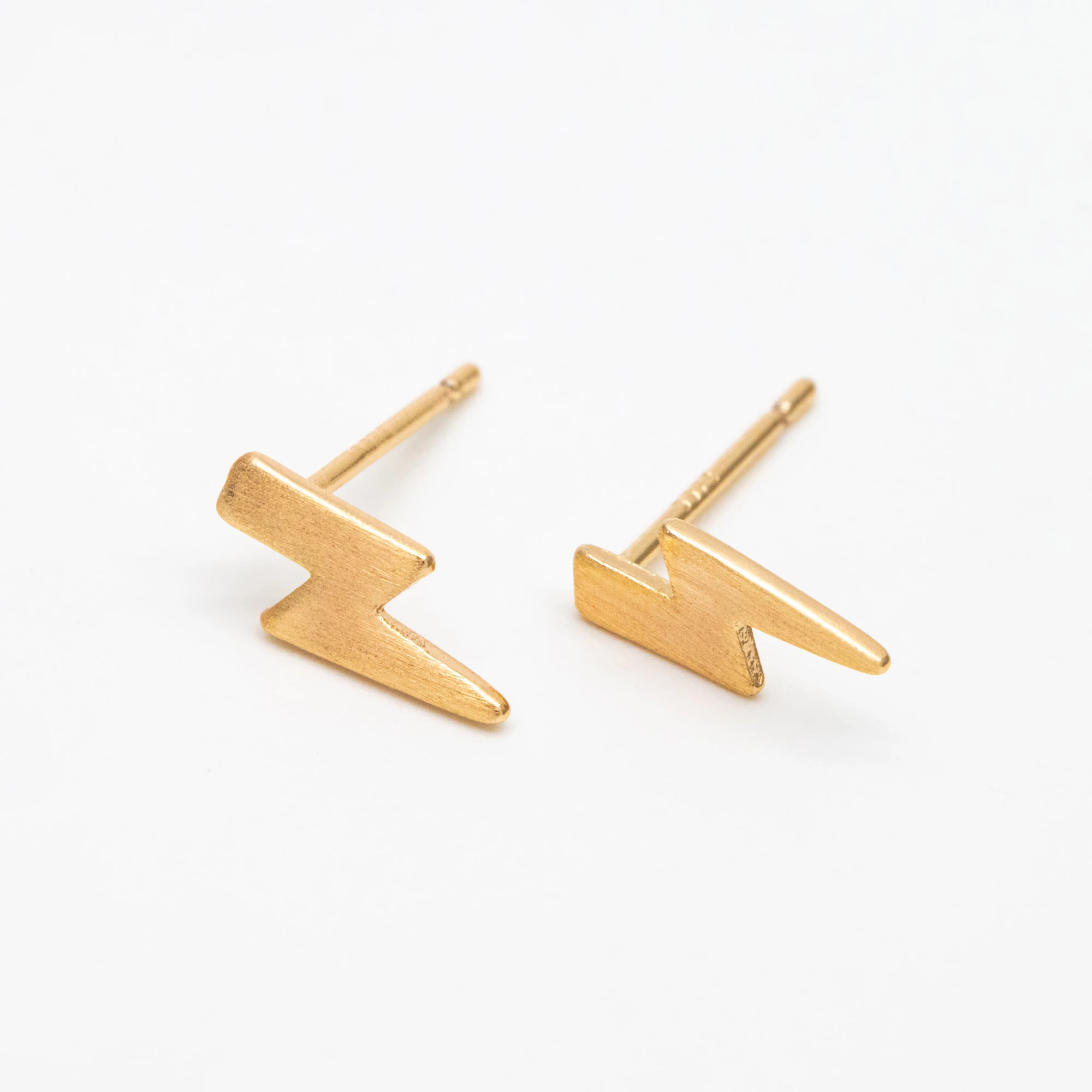 

10pcs Gold Brushed Lightning Earrings, Tiny Minimalist Stud Earrings (GB-3334)