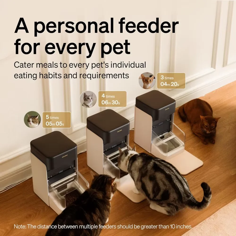 ID Automatic Cat Feeder Collar Tag Actied Personalized Meals 5 G 2.4 G Wi-Fi Programmle Pet Food Dispenser with Cat