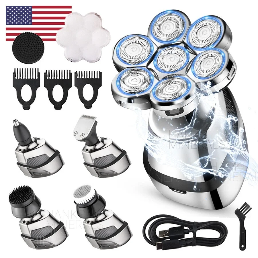 

Электробритва 7D 5-в-1 для мужчин, беспроводная, для стрижки волос, бритья головы наголо, для влажного и сухого бритья