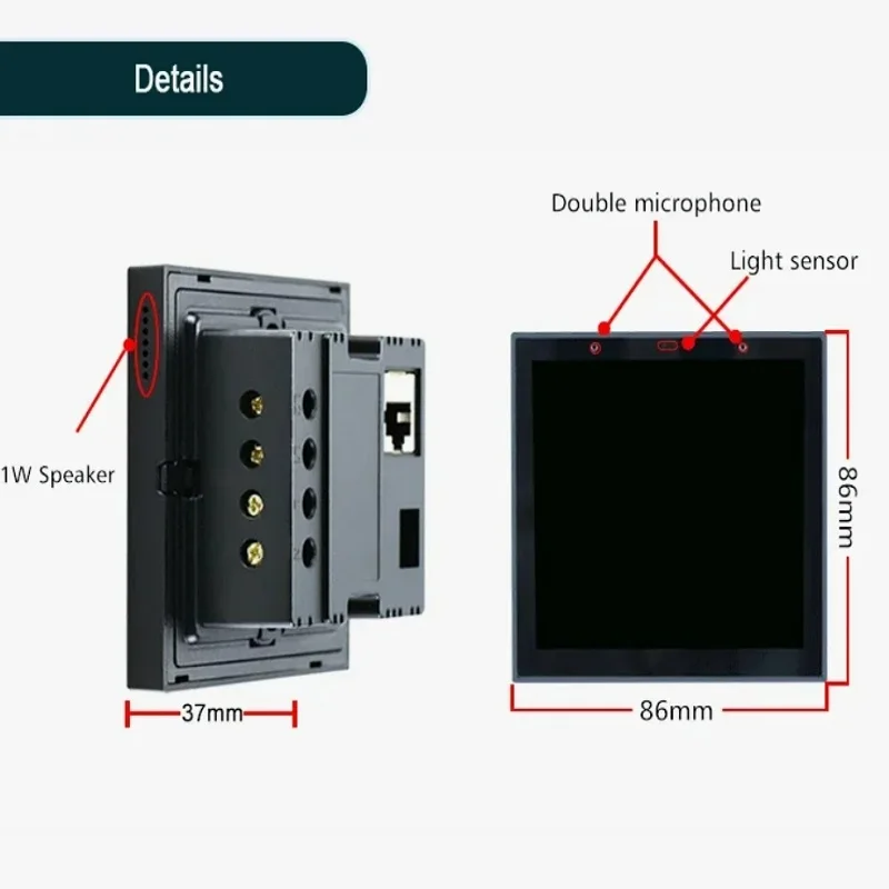 YC-SM06EHome automation touch screen Tuya Zigbee 4-inch TFT LCD screen smart home touch screen with POE