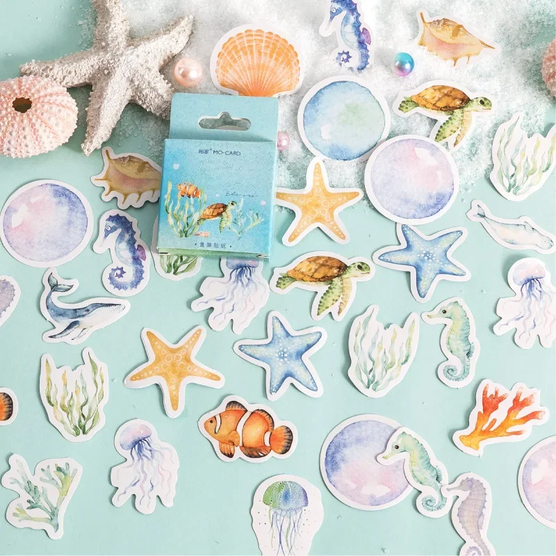 46 sztuk głębinowych dekoracyjne naklejki w opakowaniu słodkie zwierzaki Scrapbooking etykieta pamiętnik papeteria Album telefon dziennik Planner — zdjęcie 2