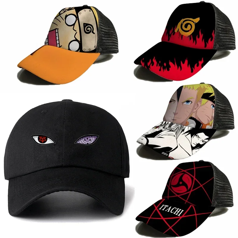 Anime Naruto Czapka z daszkiem Letnia plaża Kapelusz przeciwsłoneczny Uchiha Itachi Sharingan Eye Cosplay Regulowana sportowa czapka Zabawki dla dzieci Prezenty — zdjęcie 2