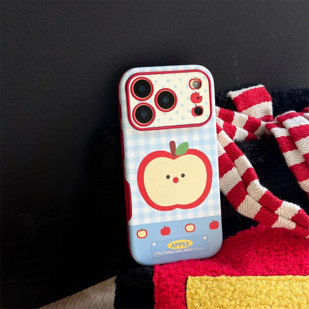 حافظة جلدية منقوشة ستار أبل لهاتف آيفون 17 برو 13 14 15 16 برو ماكس Fundas حافظات لطيفة كورية INS غطاء حماية لـ 17