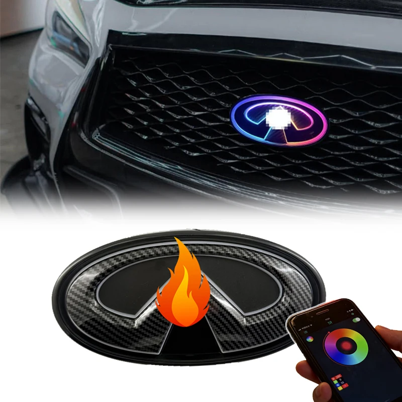 

Светодиодная RGB-подсветка с изменяемым цветом для эмблемы передней решетки радиатора Infiniti Q50 Q60 Q70 (2014+ и 2018+), стайлинг автомобиля