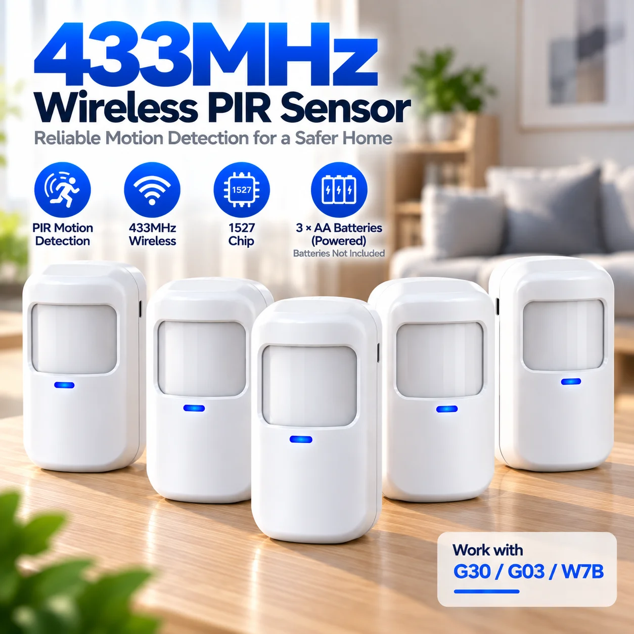 Wireless PIR Infrared Detector White 433MHz EV1527 Human Motion Sensor For Smart Home Security Burglar Alarm System Accessories