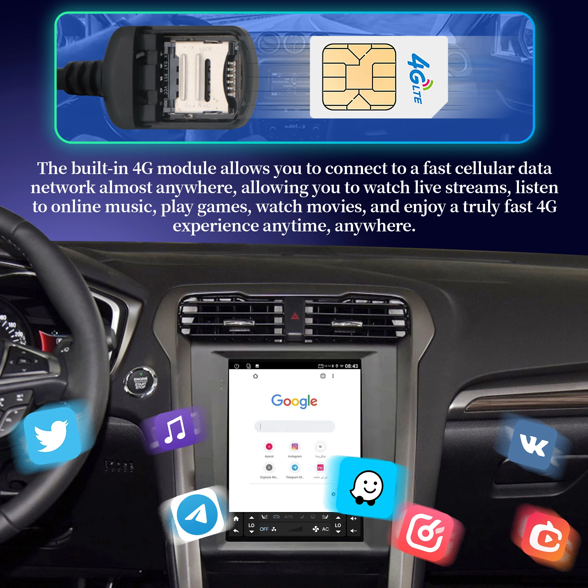 9.7 بوصة لشركة هيونداي سانتا في Ix45 2013 - 2017 أندرويد راديو تلقائي راديو السيارة Carplay الوسائط المتعددة الملاحة شاشة QLED #4