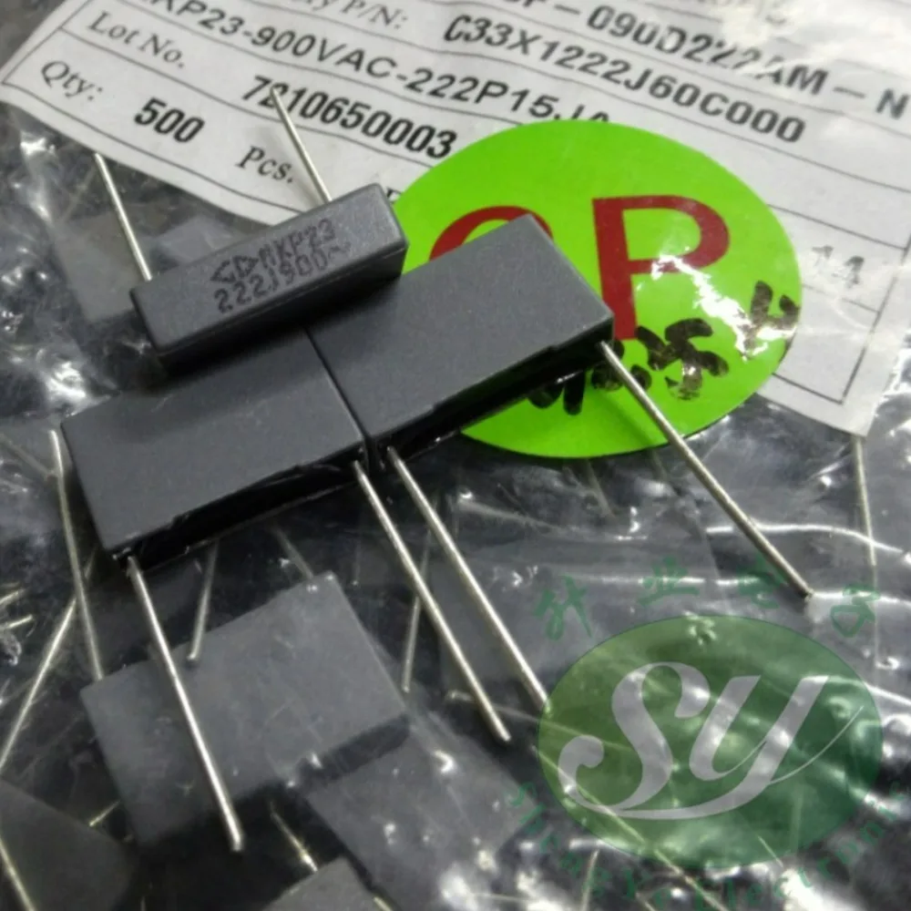 10pcs/lot Fara MKP23 0.0022uf 900vAC 2200pf 2.2nf 2n2 222 Brand New 15mm Film Capacitor C33X1222J60C000