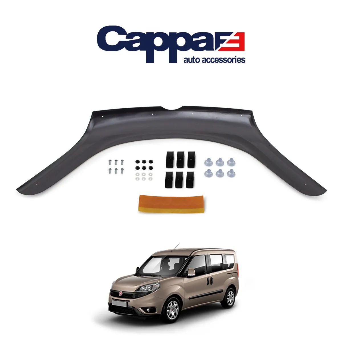 

FOR Fiat Doblo Dodge Ram Promaster Front Hood Protection Spoiler 2010-2022 Front Bug Shield Hood Deflector Guard Glossy Black