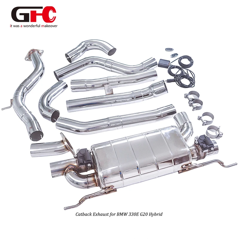 

For BMW 330e G20 2.0T Hybrid B48 Exhaust System GFC Mid-tailpipe Single Muffler Dual Valve Dual Outlet Plug-and-Play