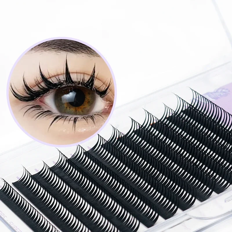 NATUHANA nowy 0.07mm mokre przedłużanie rzęs Manga Wispy Cosplay typ kolce przedłużanie rzęs objętość gotowe wentylatory rzęsy dostaw — zdjęcie 2