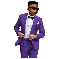Light Blue and Black Kids Suit Set of 2 for Boys 2-16 Years Old Tuxedo Style Suitable for Weddings and Formal Parties