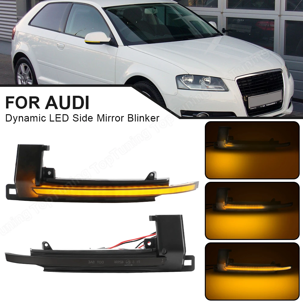 

For Audi A3 8P A4 A5 B8 A6 C6 A8 D3 Q3 LED Dynamic Turn Signal Light Side Mirror Indicator Blinker Lamp