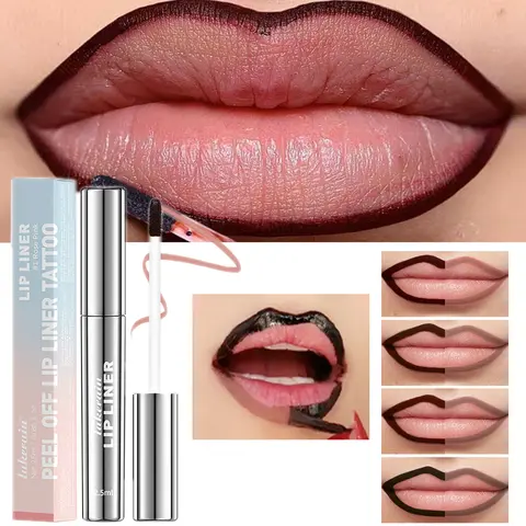 Waterproof Lip Liner Peel Off Tattoo Lipgloss Waterproof Long Lasting Matte Lip Tint Brown Contour Tear-off Lips Stain Cosmetic