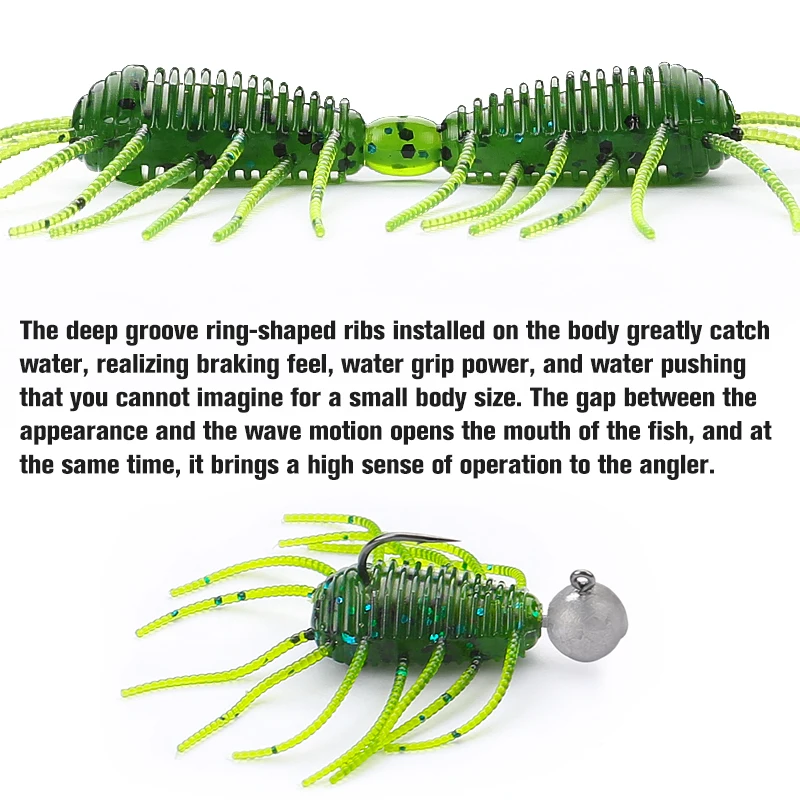 TSURINOYA FR50 FAERIE vinilo Wacky Rig UV para lubina, gusano de pesca melocotón - imagen 2