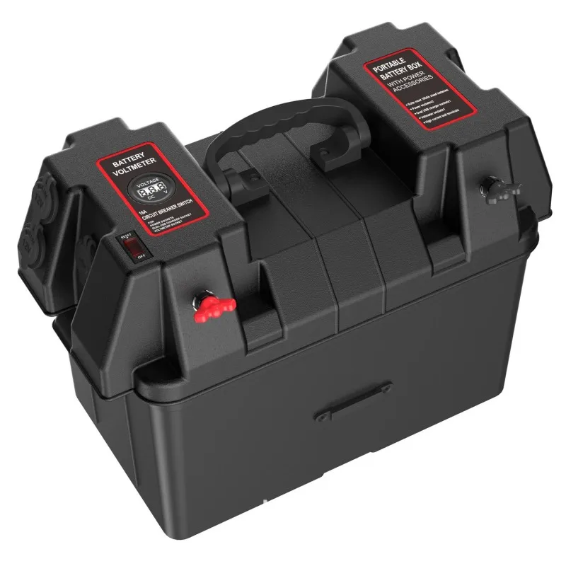 12V LiFePo4 battery box outdoor portable battery case energy storage emergency power USB output multi-function battery box