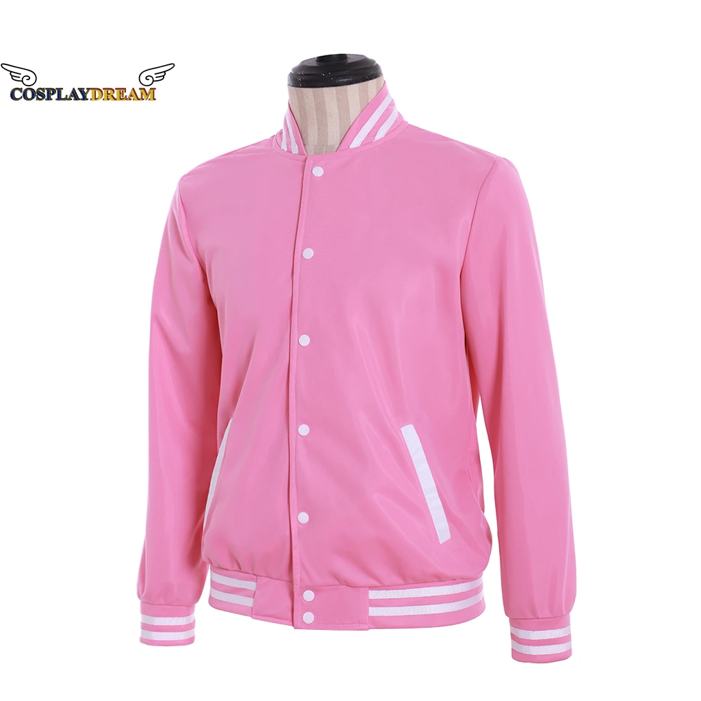 Chaqueta de Anime de cuarzo de Steven Universe para fiesta de Halloween para hombre, abrigo de béisbol rosa, disfraz de Steven