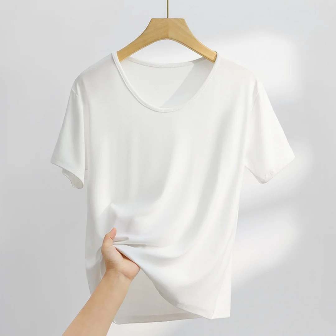 

2026 Summer Women's V-Neck Loose T-Shirt Versatile Casual Short Sleeve Tee ZX8903