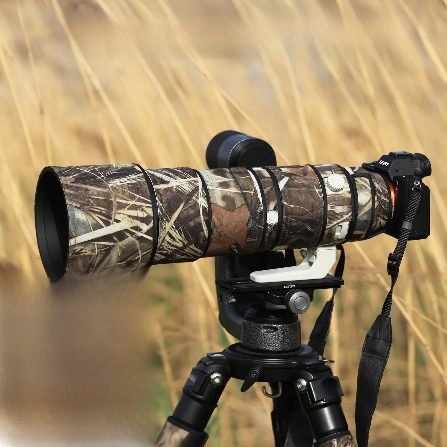 ROLANPRO – osłona obiektywu do obiektywu Sony FE 200-600mm F5.6-6.3 G OSS, pokrowiec ochronny na obiektyw, etui, osłona przeciwdeszczowa, wzór kamuflażowy. — zdjęcie produktu 7