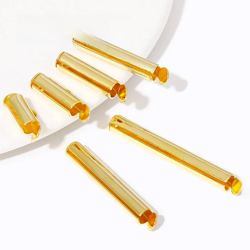 Boucles de perles CriAJEnd plaquées or 18 carats, tubes de fermoir à extrémité market, connecteurs d'embouts coulissants pour bijoux, accessoires de bricolage exécutifs