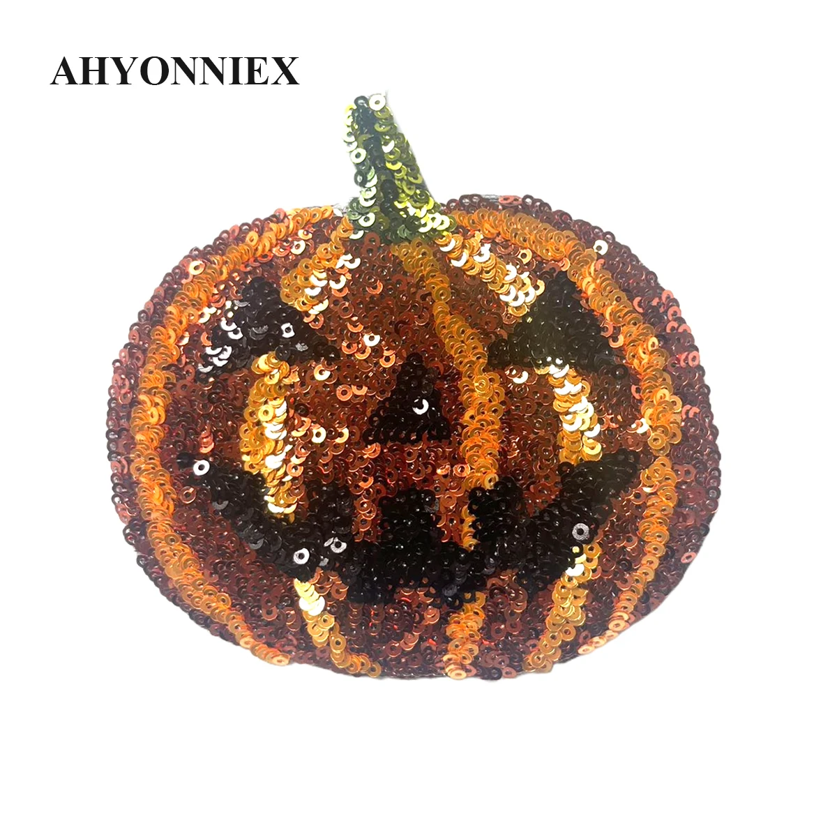 1 Piece Halloween Pumpkin Cartoon Iron On Sequins Patch For Clothing DIY Washable T-Shirts Coat Bag Decoration Sticker