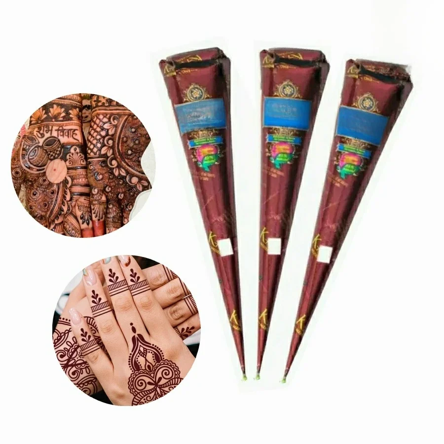 1/3 Stück reine natürliche braune Bio-Henna-Creme, braune Henna-Tattoo-Creme, temporäre Tätowierung, Henna-Tattoo-Creme, semi-permanent
